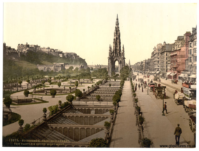 MLN_Edinburgh_13075_Princess_Street_the_castle_and_Scott_Monument
